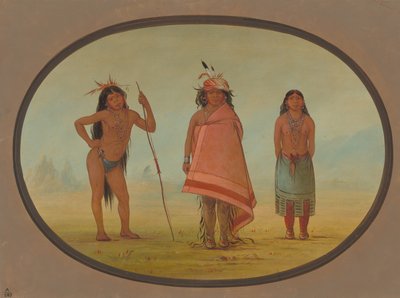 科奇姆蒂酋长、他的妻子和一个战士，1855-1869。 作者 乔治·卡特琳