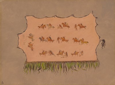 酋长四人袍的传真--曼丹，1861-869年。 作者 乔治·卡特琳