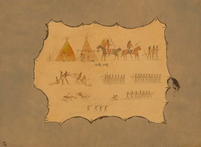 夏安人长袍的传真，18611869。 作者 乔治·卡特琳