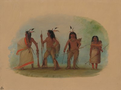 四个阿帕奇印第安人，18551869。 作者 乔治·卡特琳