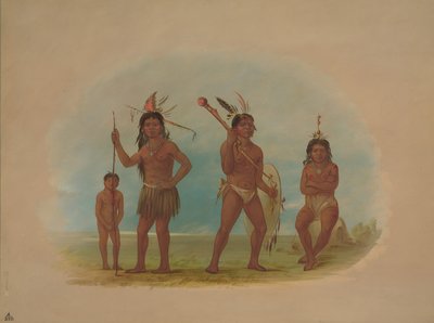 四个阿罗瓦克印第安人，1854年至1869年。 作者 乔治·卡特琳