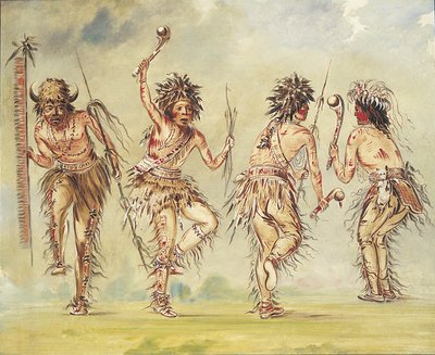 四个舞者，1843-1844。 作者 乔治·卡特琳