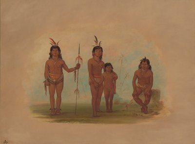 四个Goo-a-give印第安人，1854-1869。 作者 乔治·卡特琳