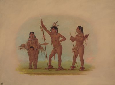 四个穆拉印第安人，1854-1869。 作者 乔治·卡特琳