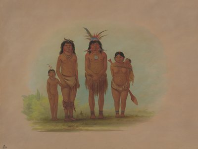 四个塞皮博印第安人，1854-1869。 作者 乔治·卡特琳