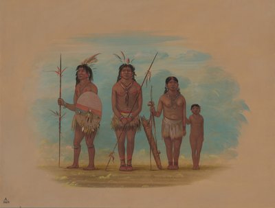 四个辛古印第安人，1854-1869。 作者 乔治·卡特琳
