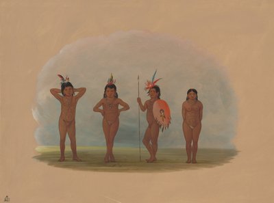 四个祖鲁玛提的孩子，1854年至1869年。 作者 乔治·卡特琳
