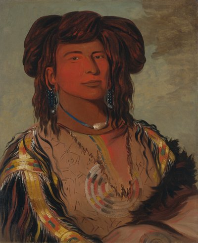 Ha-wón-je-tah，独角，Miniconjou部落的首领，1832年。 作者 乔治·卡特琳