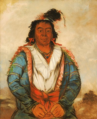 Hose-put-o-káw-gee，一个勇敢的人，1834年。 作者 乔治·卡特琳