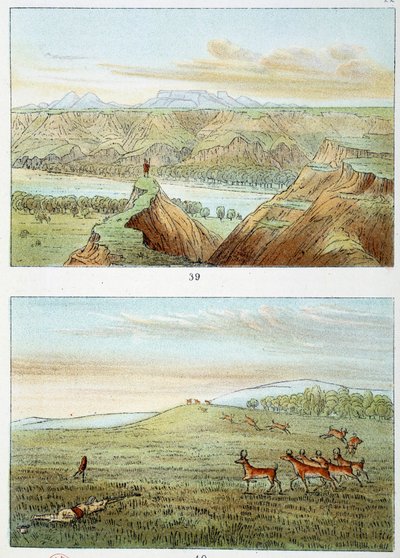 美洲的印第安人：猎杀羚羊 乔治-卡特林（1794-1872）的版画作品 作者 乔治·卡特琳
