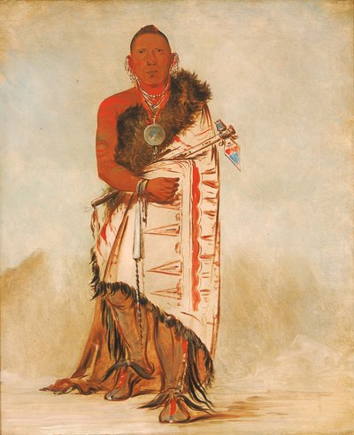 Ki-hó-go-waw-shú-shee，勇敢的酋长，部落酋长，1832年。 作者 乔治·卡特琳