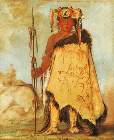 La-wée-re-coo-re-shaw-wee，战争酋长，共和党波尼族人，1832年。 作者 乔治·卡特琳