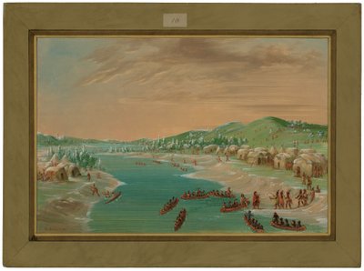 拉萨尔和队伍抵达伊利诺伊州的村庄。1680年1月1日 作者 乔治·卡特琳