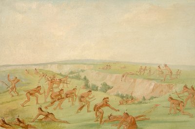 曼丹人袭击阿里卡拉人的队伍，1832-1833年。 作者 乔治·卡特琳