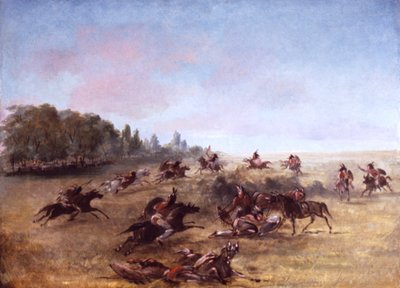 1846-1848年，骑兵战队在灌木丛中扫荡。 作者 乔治·卡特琳