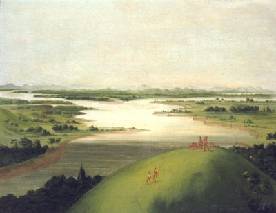 普拉特河口，圣路易斯以上900英里，1832年。 作者 乔治·卡特琳