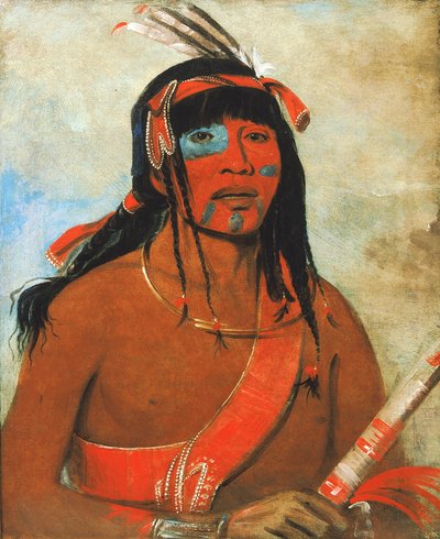 O-tá-wah，《奥塔维，一个战士》，1835年。 作者 乔治·卡特琳