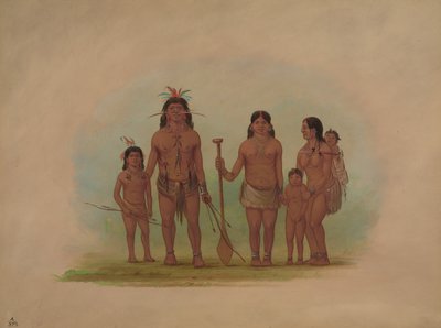 奥雷霍纳酋长和家庭，1854-1869。 作者 乔治·卡特琳