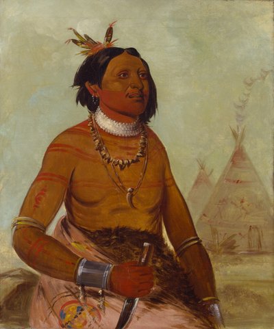 Quáy-hám-kay，石壳，一个勇敢的人，1834年。 作者 乔治·卡特琳
