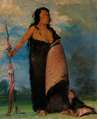 Shoo-de-gá-cha，烟，部落的首领，1832年。 作者 乔治·卡特琳