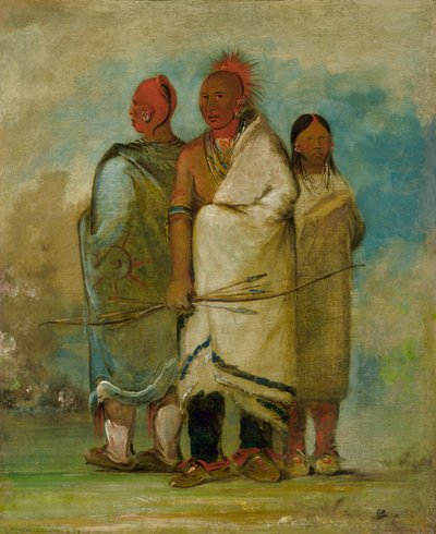 三名福克斯印第安人，1837-1839。 作者 乔治·卡特琳