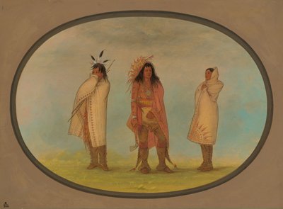 三个易洛魁印第安人，18611869年。 作者 乔治·卡特琳