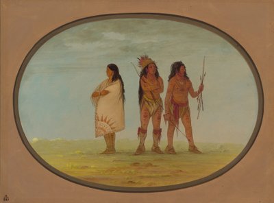 三名纳瓦霍族印第安人，1861-869年。 作者 乔治·卡特琳