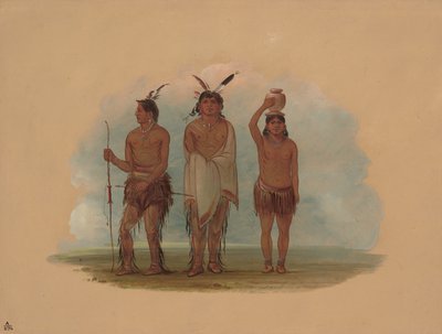 三个瓦拉瓦拉印第安人，18551869。 作者 乔治·卡特琳