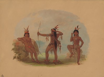 三个Woyaway印第安人，1854-1869。 作者 乔治·卡特琳