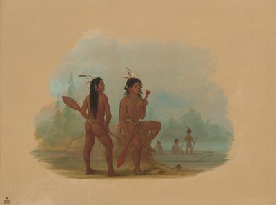 两个年轻的海达人，18551869。 作者 乔治·卡特琳