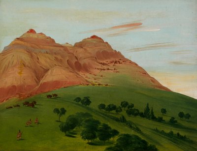 1832年，圣路易斯上空1900英里处的大迂回中的景色。 作者 乔治·卡特琳
