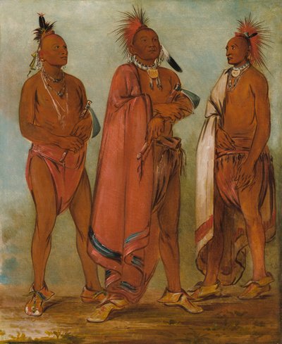 Wa-másh-ee-sheek，《带走的人》；Wa-chésh-uk，《战争》；Mink-chésk，《三个杰出的年轻人 作者 乔治·卡特琳