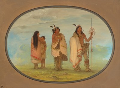 威克族首领、他的妻子和一个战士，1861-869年。 作者 乔治·卡特琳
