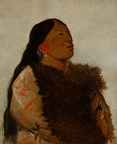 六人行》的妻子，1832年。 作者 乔治·卡特琳