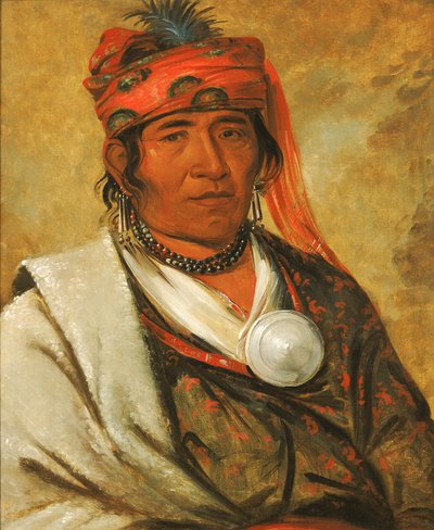 Ye-hów-lo-gee，《云》，一个酋长，1838年。 作者 乔治·卡特琳