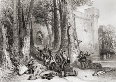 The Siege of Lathom House，1644，由W. Topham雕刻 作者 乔治·卡特莫尔