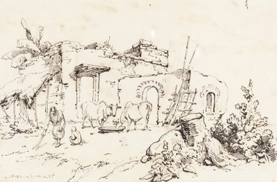 印度的乡村景象[背面]。 作者 乔治·钦纳里