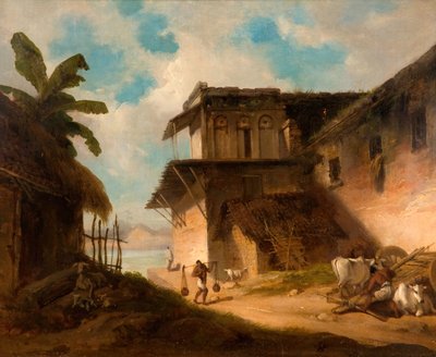 孟加拉的乡村风景，1821年。 作者 乔治·钦纳里
