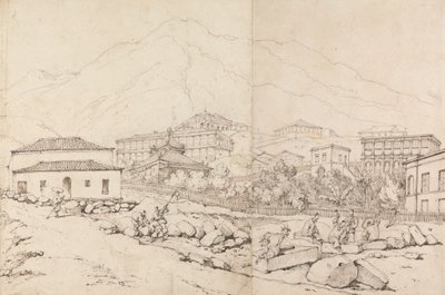 在山村的山坡上建房（中国？） 作者 乔治·钦纳里