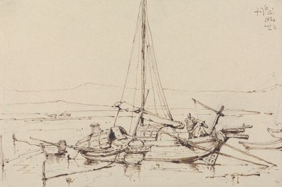 中国船只，1834 年 作者 乔治·钦纳里
