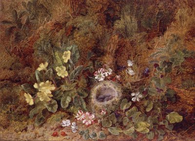 燕窝和野花的静物画 作者 乔治·克莱尔