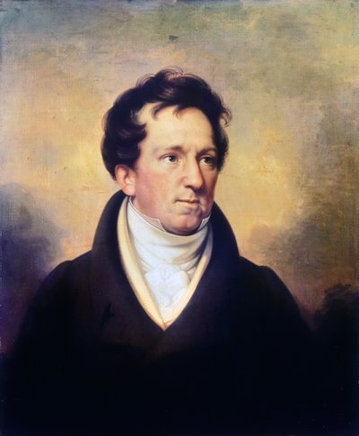 查尔斯-马修斯（1776-1835 年）的肖像，英国演员和剧院经理，乔治-克林特（1770-1854 年）的画作，布面油画 作者 乔治·克林特