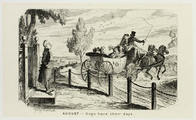 八月 - 从乔治-克鲁克申克（George Cruikshank）的钢板蚀刻版画到《漫画年鉴》，狗也有自己的日子：1835-1853 作者 乔治·克鲁克申克