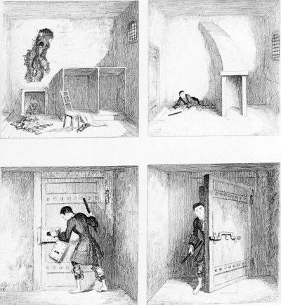 逃离1号，来自WH Ainsworth的&39;Jack Sheppard&39;，1839年出版 作者 乔治·克鲁克申克