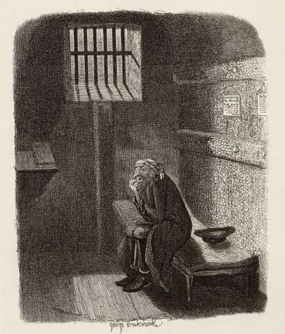 1839年查尔斯·狄更斯（1812-70）的“奥利弗·特威斯特历险记”中的Fagin，1901年出版的Chapman und Hall（版画） 作者 乔治·克鲁克申克