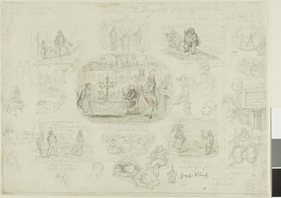 1829 年的时尚与惊吓（正面）；天使永远光明与美丽（背面） 作者 乔治·克鲁克申克