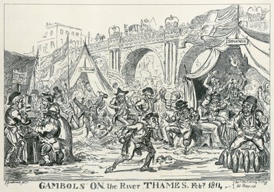 泰晤士河上的狂欢，1814年2月》，1814年 作者 乔治·克鲁克申克