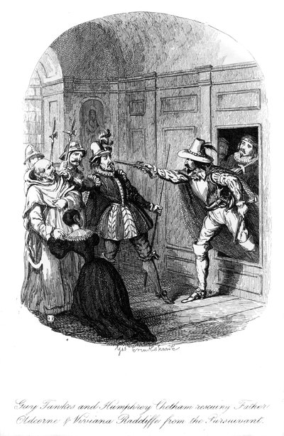 盖·福克斯（Guy Fawkes）和汉弗莱·切特汉姆（Humphrey Chetham），1605年，1841年。 作者 乔治·克鲁克申克