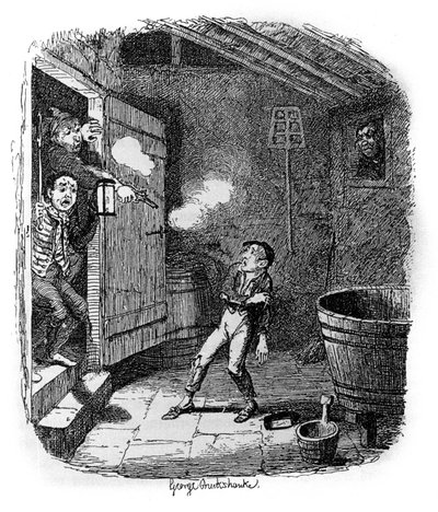 Illustration for “” Oliver Twist”” (Olivier) by Charles Dickens (1812-1870), by George Cruikshank (1792-1878). 作者 乔治·克鲁克申克