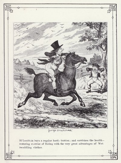 Illustration for The Bachelors Own Book, or The Progress of Mr Lambkin (Gent) (engraving) 作者 乔治·克鲁克申克